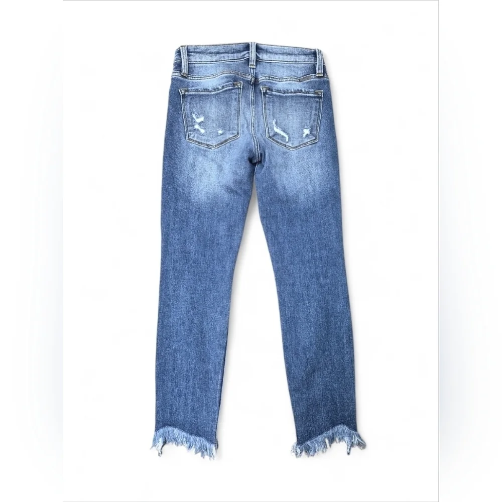 KanCan Midrise Distressed Raw Hem Ankle Jeans Size 5/26 - Picture 2 of 8